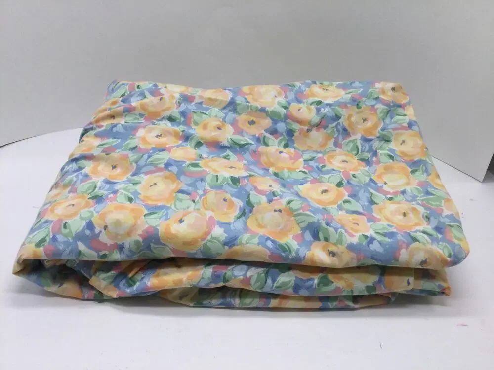 Vintage Discontinued Croscill Fiesta Twin Fitted and Flat Sheet Orange Flowers